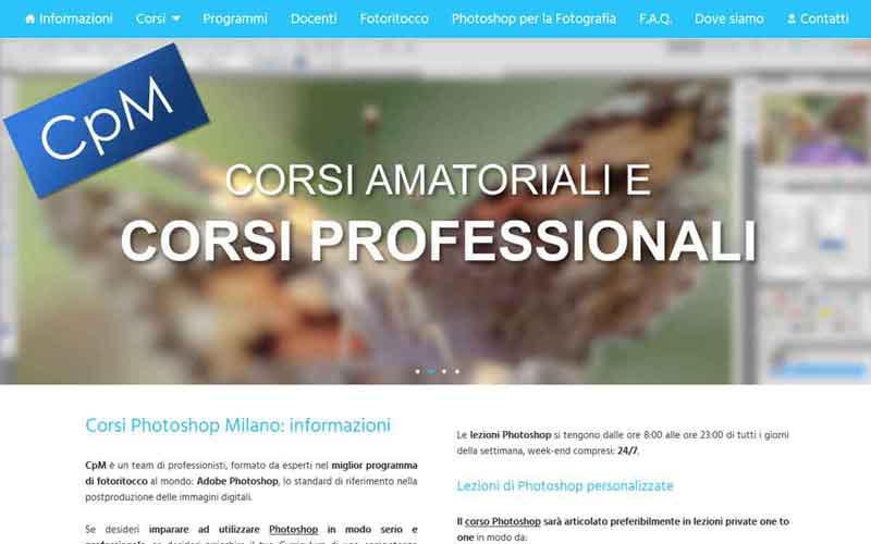 Sito per corsi di Photoshop