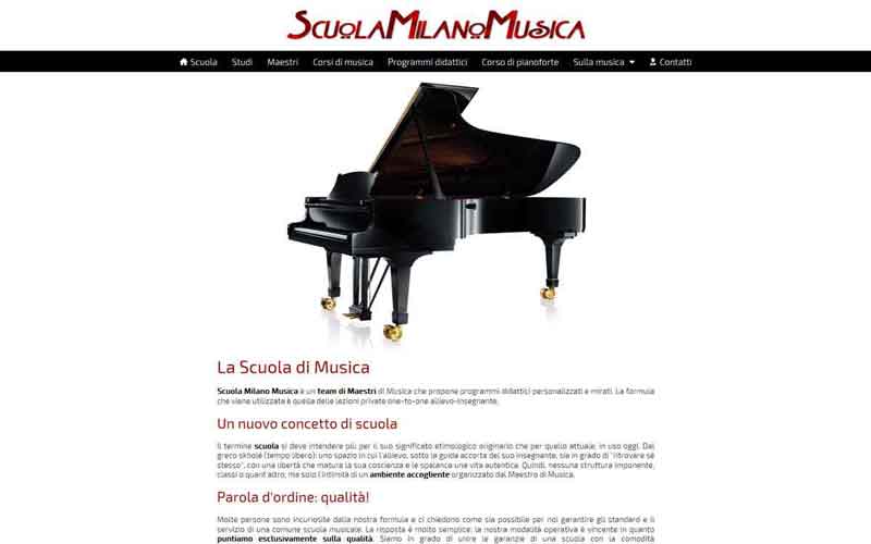 Sito per scuola di pianoforte